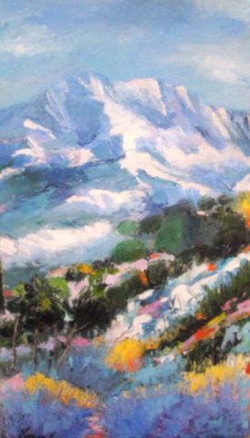 Ste victoire et les lavandes  - Peinture - Veronique LANCIEN