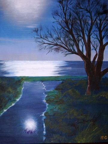 CLAIR de LUNE - Peinture - Maurice Grinda