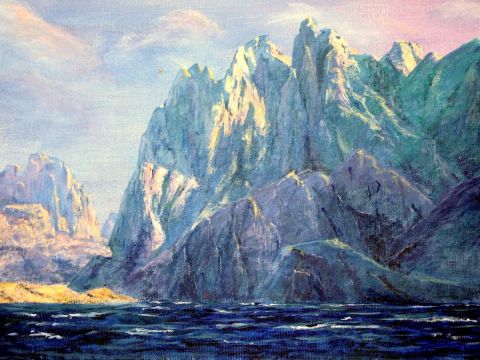  LE LAC ALPIN - Peinture - Maurice Grinda