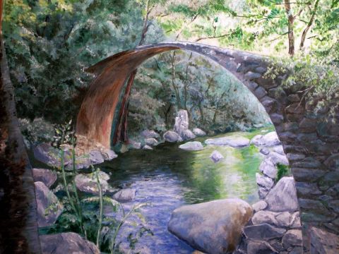 LES  TRUITES SONT LA - Peinture - Maurice Grinda
