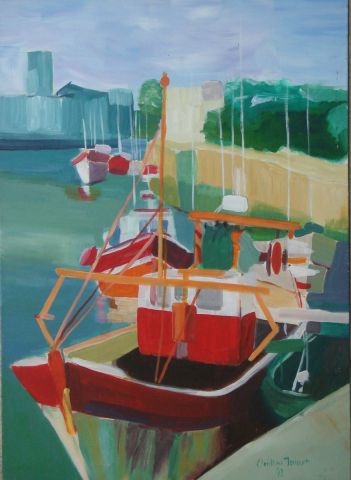 bateaux de pêche - Peinture - Christiane Jousset