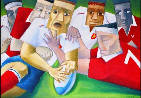 OVALIE;RENDEZ VOUS A CARDIFF - Peinture - Gerard Lesoeur
