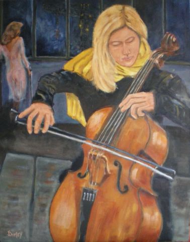 les violoncellistes composition - Peinture - DIMEY
