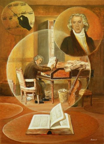 Ludwig et sa Symphonie H�ro�que - Peinture - Frank GODILLE