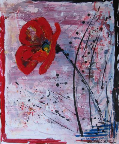L'artiste roseline chouraqui - rouge coquelicot