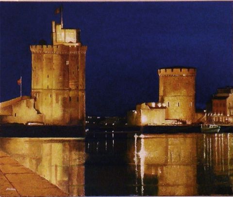 Le soir � La Rochelle - Peinture - Frank GODILLE