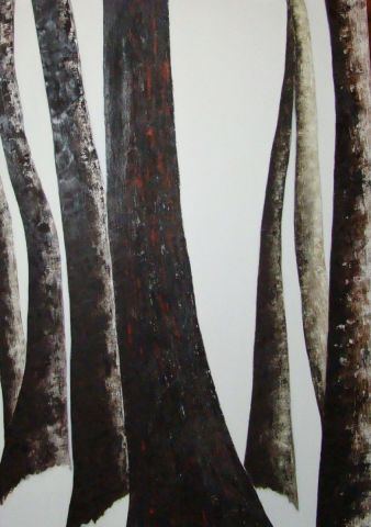 L'artiste jeanne SIBLER - forêt de troncs