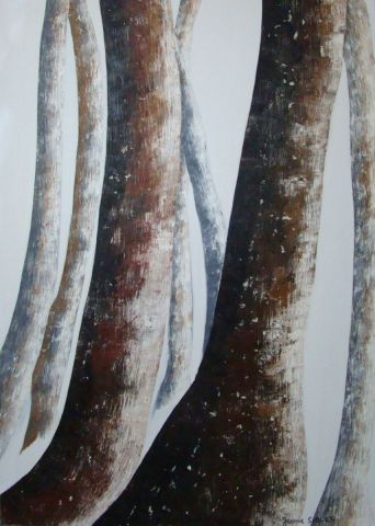 troncs en lumière - Peinture - jeanne SIBLER