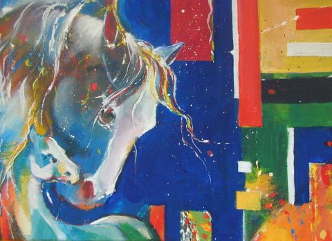 BLUE PONT - Peinture - MURIEL AUSTRUY