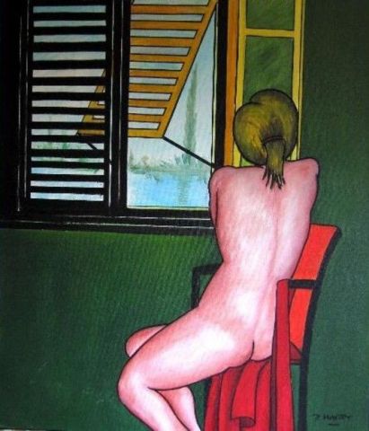 NU A LA FENETRE - Peinture - ROGER MARTY