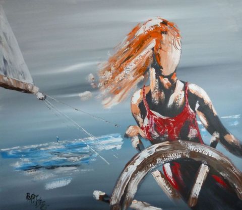 Femme � la barre 2 - Peinture - BAPTYSTE