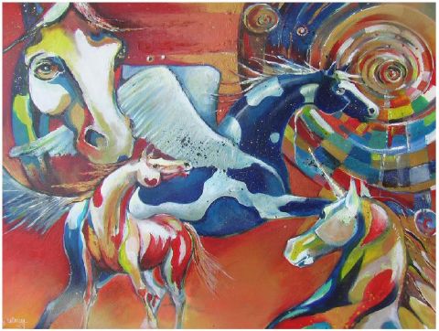 FEERIQUE HORSE - Peinture - MURIEL AUSTRUY