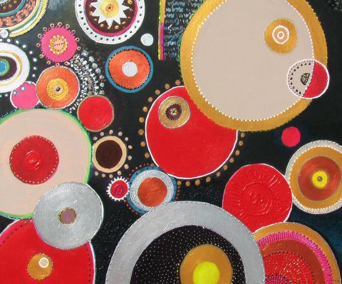 cercles colorés - Peinture - MURIEL AUSTRUY