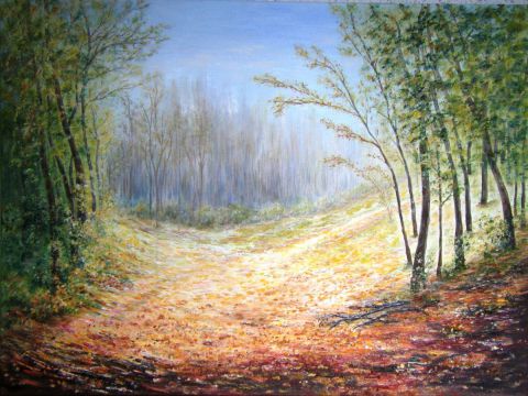 Chemin dans la forêt - Peinture - Daniele KECHIDI