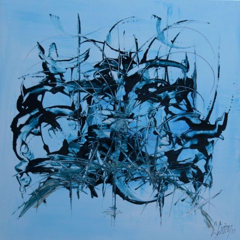 L'artiste Christian Guillot - blue side