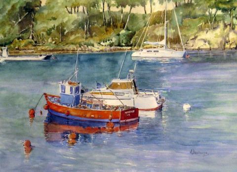 En allant � l'�le d'Arz. - Peinture - alain deschamps