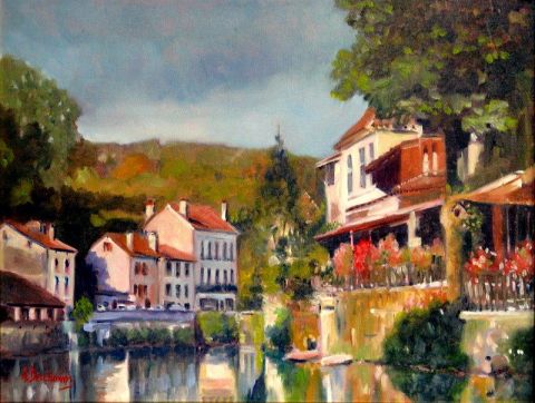 Brant�me sur la Dronne . - Peinture - alain deschamps