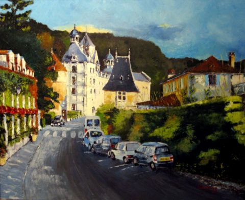 L'abbaye sur la route de Bourdeilles . - Peinture - alain deschamps
