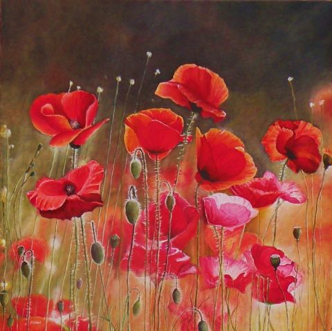 La Danse des Coquelicots - Peinture - Frank GODILLE