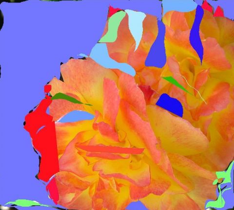 rose retouch�e - Art numerique - Christiane Jousset