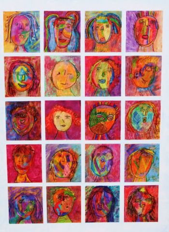 La classe de Sarah  - Peinture - carole zilberstein