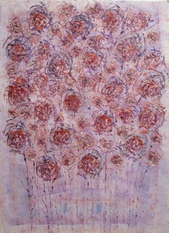 pivoines imaginaires IV - Peinture - carole zilberstein
