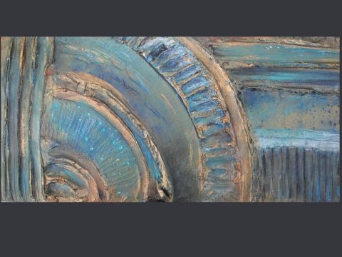 mati�re or et bleu - Sculpture - MURIEL AUSTRUY