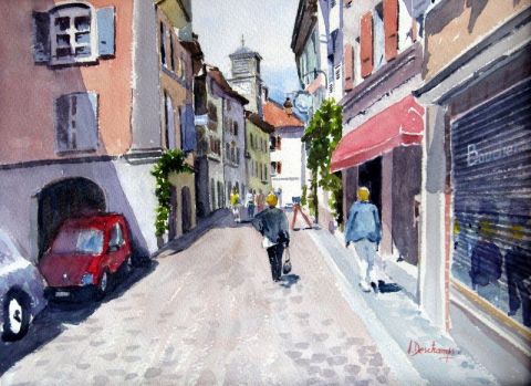 Promenade en Suisse . - Peinture - alain deschamps