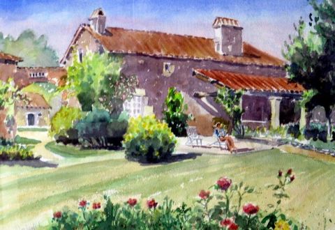 Maison p�rigourdine . - Peinture - alain deschamps
