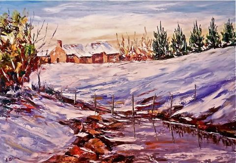 La mare gel�e - Peinture - litalien