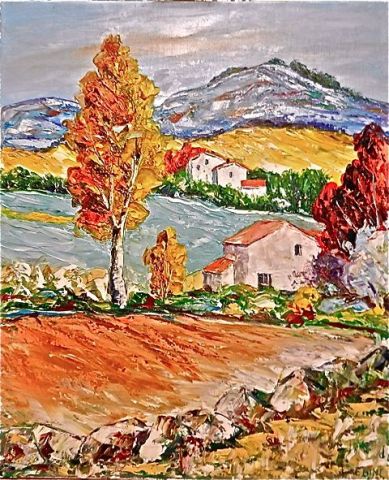Le Peuplier  - Peinture - litalien
