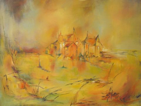 village - Peinture - janine chetivet