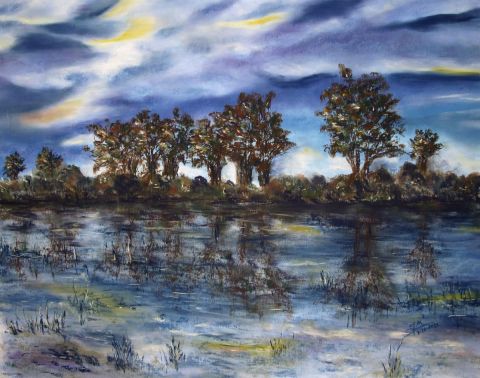Entre le ciel et l'eau - Peinture - ghighi