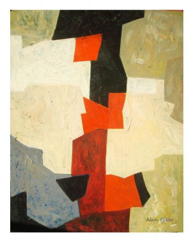 composition beige noir rouge  - Art numerique - alainfil