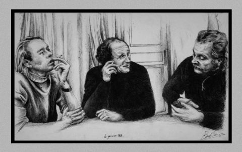 L'artiste Kinglizard - 3 hommes dans un salon