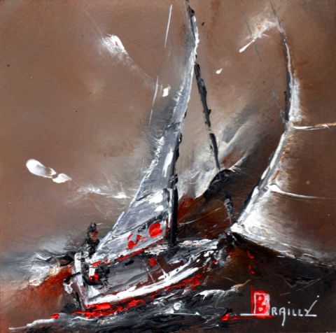 Balloter par les vagues - Peinture - Karine BRAILLY
