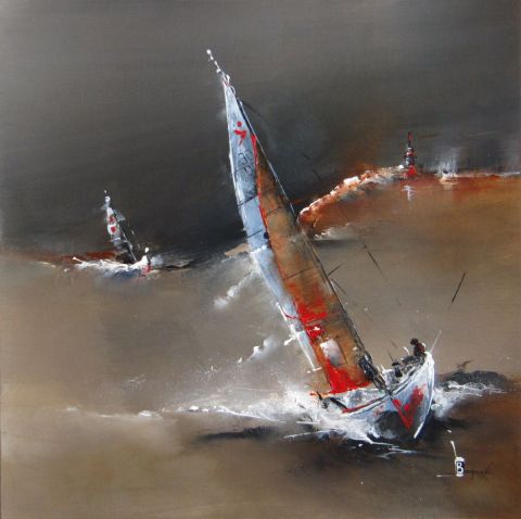 Se rendre au large - Peinture - Karine BRAILLY