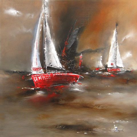 Glisser sur le lac - Peinture - Karine BRAILLY