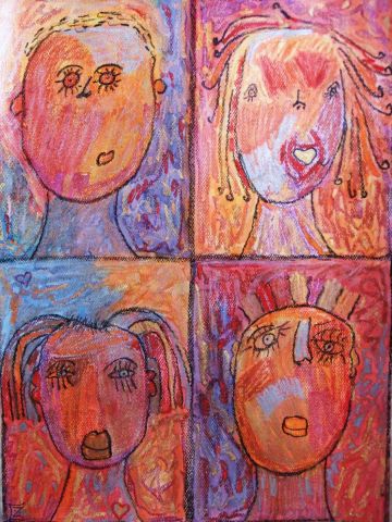 Sarah et ses amis - Peinture - carole zilberstein