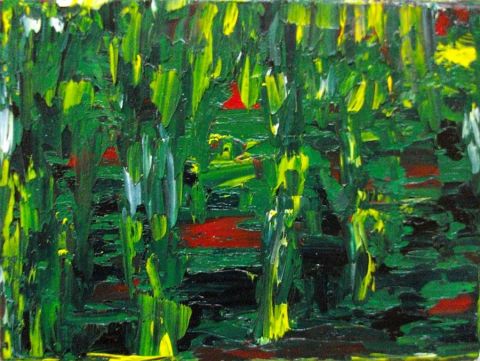 le petit chemin vert - Peinture - Oria
