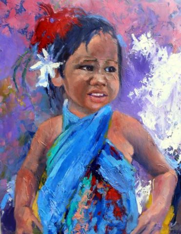 la petite hawa�enne - Peinture - Veronique LANCIEN