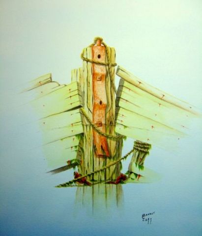 vielle épave - Peinture - Noel Barbot