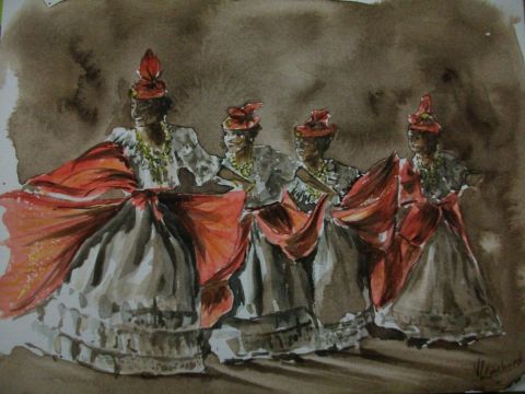 Danseuses cr�oles traditionnelles - Peinture - valerie CROCHARD