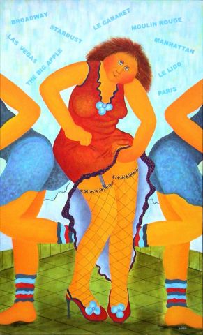Au Cabaret - Peinture - Jocelyne Deschamps-Kus