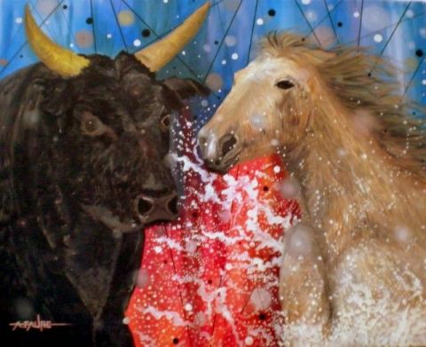 CAMARGUE SAUVAGE - Peinture - ALAIN FAURE