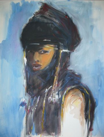 portrait d'afrique 1 - Peinture - isabelle petit