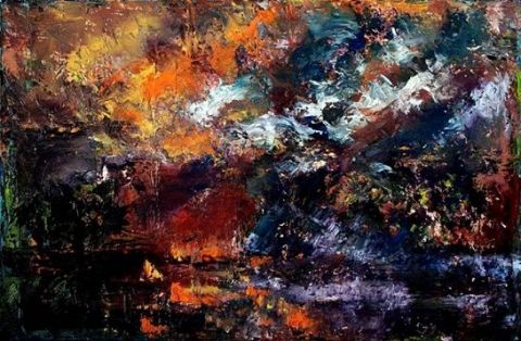 Orage enmer - Peinture - Pierre Paul Marchini