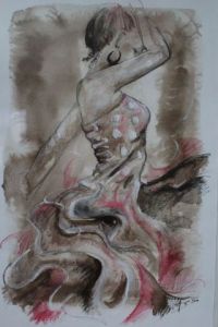 Peinture de anthony soulie: danseuse