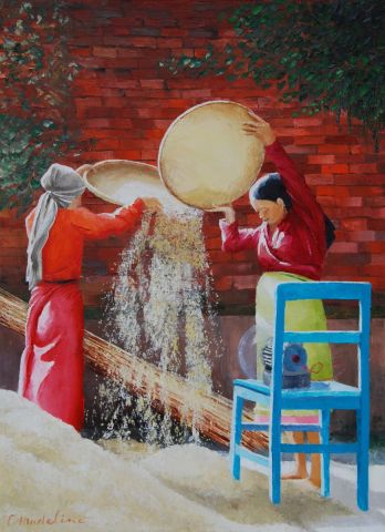 Ventilation du riz - Peinture - Catherine MADELINE