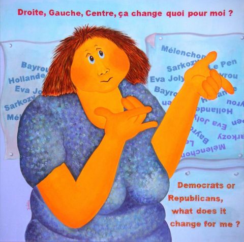 Les élections ! Germaine and Politics - Peinture - Jideka
